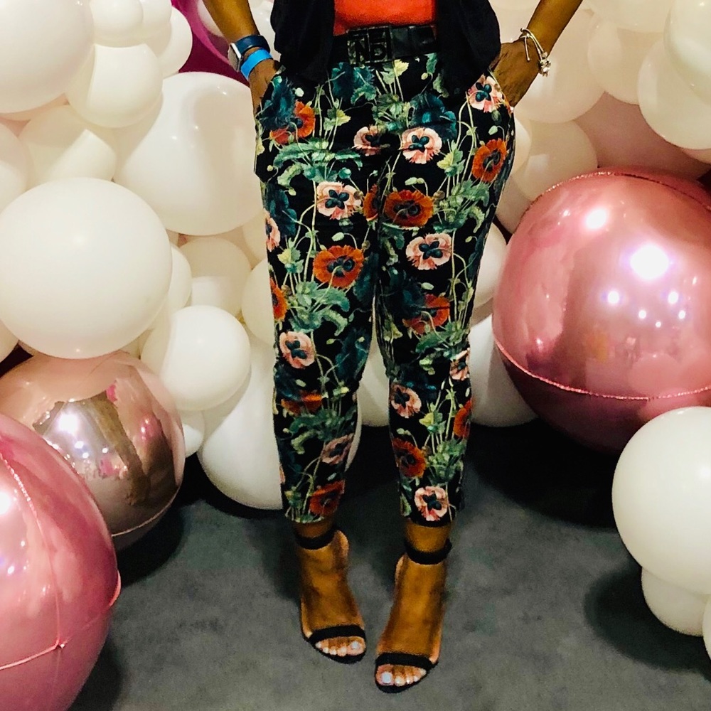 H&M floral pointelle pants